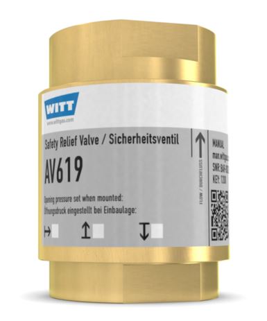 Sicherheitsventil AV619 Messing 5-500 mbar