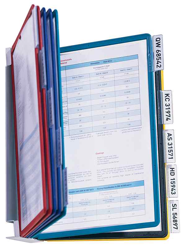 Durable Sichttafel-Wandhalter Vario Wall 10 mit 10 eingefassten Sichttafeln DIN A4